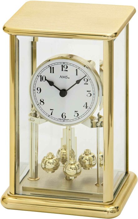 Pendule 400 jours carrée en métal doré 23 cm cadran blanc