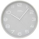 Horloge murale ronde radio-pilot&eacute; couleur gris perle
