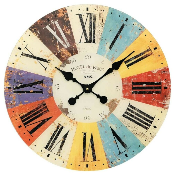 Horloge murale design grand diamètre coloré
