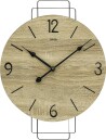 Horloge murale ronde en bois de Sonoma support m&eacute;tal