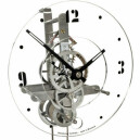 Horloge comtoise moderne squelette argent&eacute;e