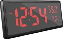 Horloge murale digitale noir sur secteur chiffres rouges