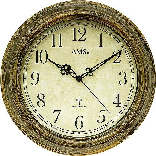 Horloge murale vintage beige radio-pilot&eacute;e de jardin