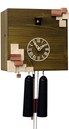 Horloge coucou moderne cube vert pi&egrave;ces en bois m&eacute;canique
