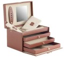 Coffret de bijoux en cuir marron forme Vanity