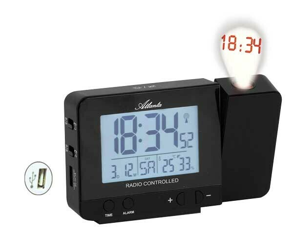 Réveil numérique à LED Horloge de chevet compacte, noir Réveil