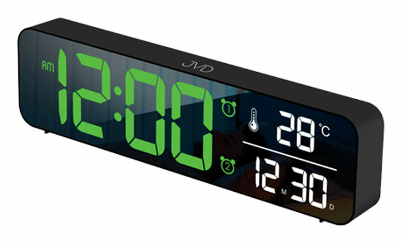 Réveil en Bois - Mini Horloge Numérique avec Affichage De L'Heure De La  Température, Luminosité à