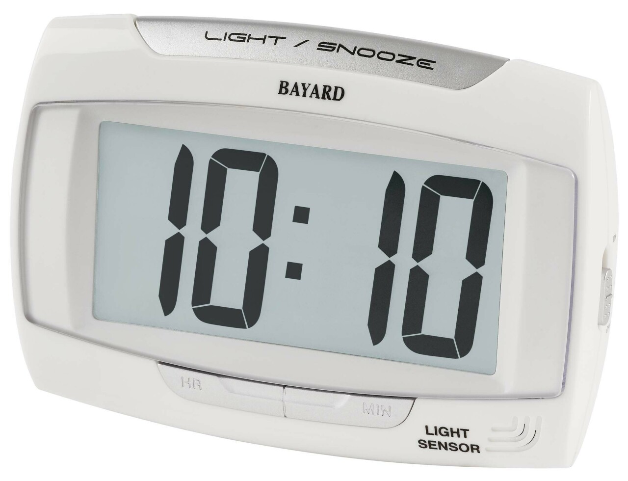 Petit réveil digital blanc Bayard lumière automatique par capteur