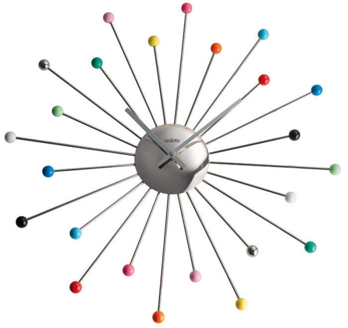 Horloge murale à quartz étoile colorée