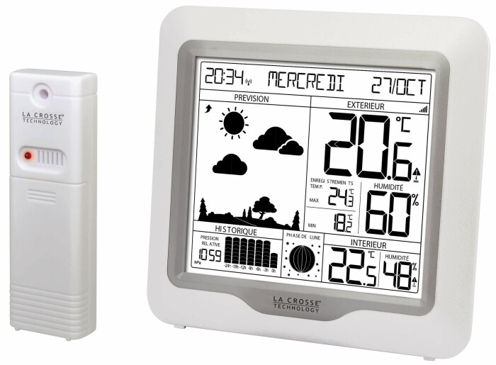Station météo pro radiopilotée tactile température, taux humidité, vitesse  vent - Ducatillon