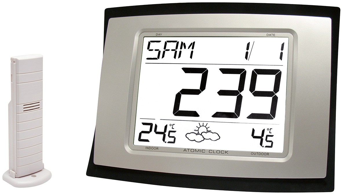 Station météo mécanique en chêne design rectangle - Thermomètre / Hygromètre  (zone de confort) / Baromètre